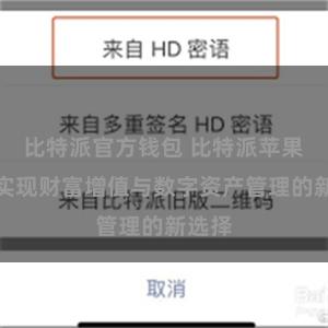 比特派官方钱包 比特派苹果版:实现财富增值与数字资产管理的新选择