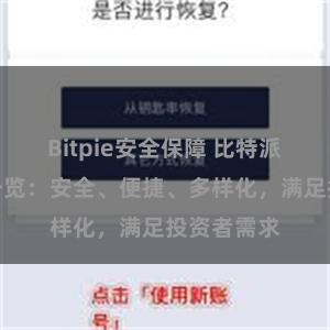 Bitpie安全保障 比特派钱包功能一览：安全、便捷、多样化，满足投资者需求