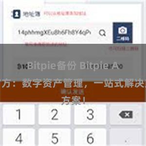 Bitpie备份 Bitpie APP官方：数字资产管理，一站式解决方案！