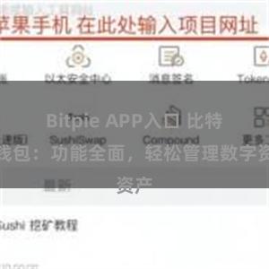 Bitpie APP入口 比特派钱包：功能全面，轻松管理数字资产