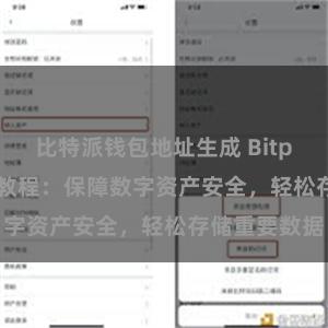 比特派钱包地址生成 Bitpie APP备份教程：保障数字资产安全，轻松存储重要数据