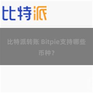 比特派转账 Bitpie支持哪些币种？