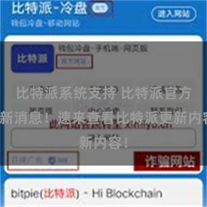 比特派系统支持 比特派官方最新消息!速来查看比特派更新内容!