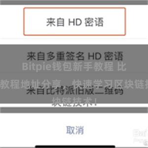 Bitpie钱包新手教程 比特派教程地址分享,快速学习区块链技术!