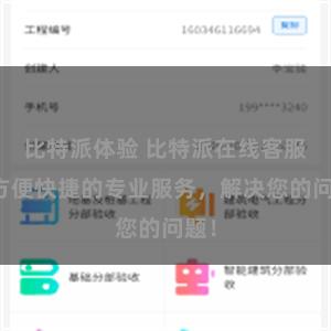 比特派体验 比特派在线客服：方便快捷的专业服务，解决您的问题！