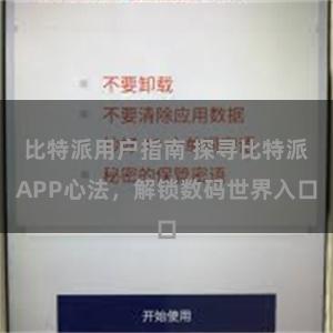 比特派用户指南 探寻比特派APP心法，解锁数码世界入口