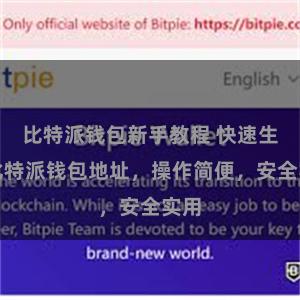比特派钱包新手教程 快速生成比特派钱包地址，操作简便，安全实用