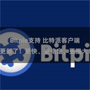 Bitpie支持 比特派客户端更新了!更快、更稳定、更强大!