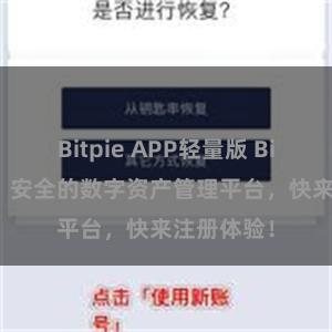 Bitpie APP轻量版 Bitpie官网,安全的数字资产管理平台,快来注册体验!