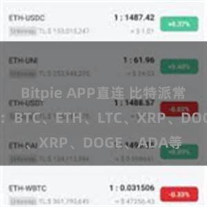 Bitpie APP直连 比特派常用币种介绍：BTC、ETH、LTC、XRP、DOGE、ADA等