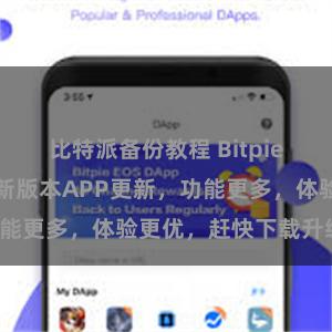 比特派备份教程 Bitpie区块链钱包最新版本APP更新，功能更多，体验更优，赶快下载升级吧！