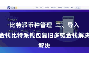 比特派币种管理  二、导入金钱比特派钱包复旧多链金钱解决