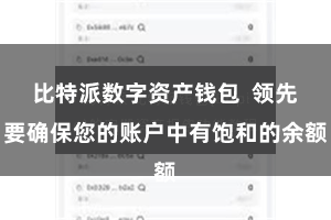 比特派数字资产钱包  领先要确保您的账户中有饱和的余额