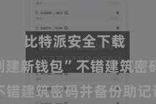 比特派安全下载  选定“创建新钱包”不错建筑密码并备份助记词